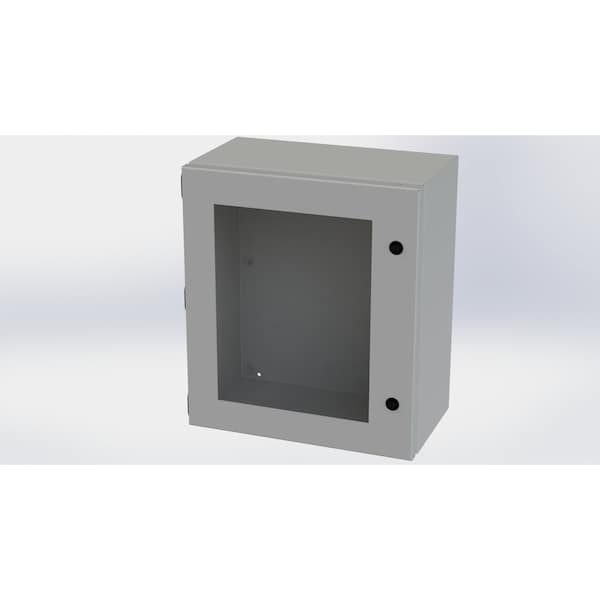 1/4 Turn Latch Electrical Enclosures, 16 in H, 8 in D, 14 in W, NEMA 3R, 4, 12, 13, Carbon Steel
